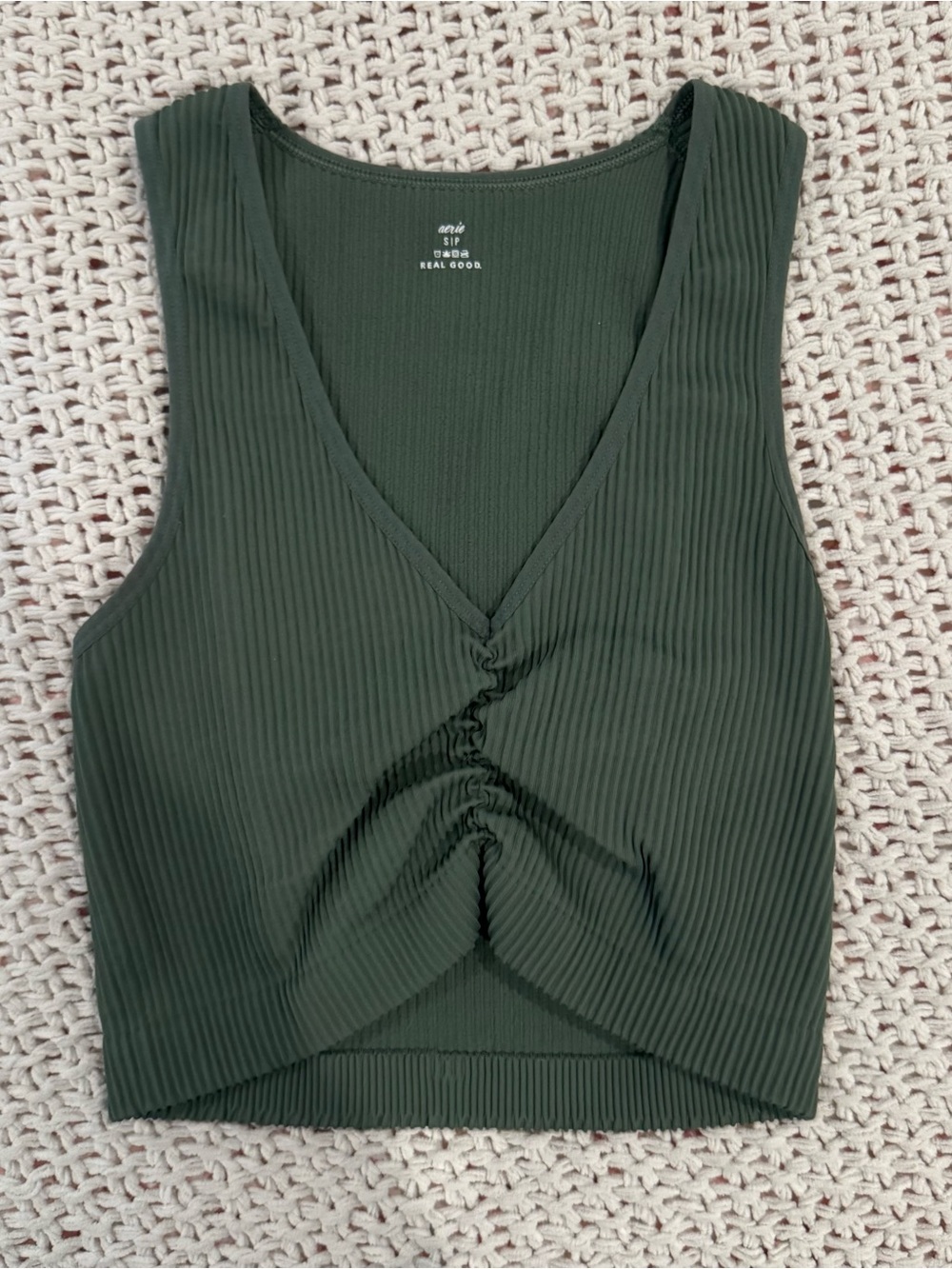 aerie ribbed cropped cami